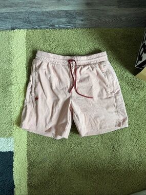 Fabletics Pale Pink Corduroy Elastic-Waist Shorts
